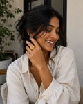 Gold Steel 18K Plated Geometric Open Ring For Women