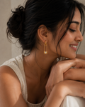 Gold 18K Plated Steel Vertical Drop Earrings For Women