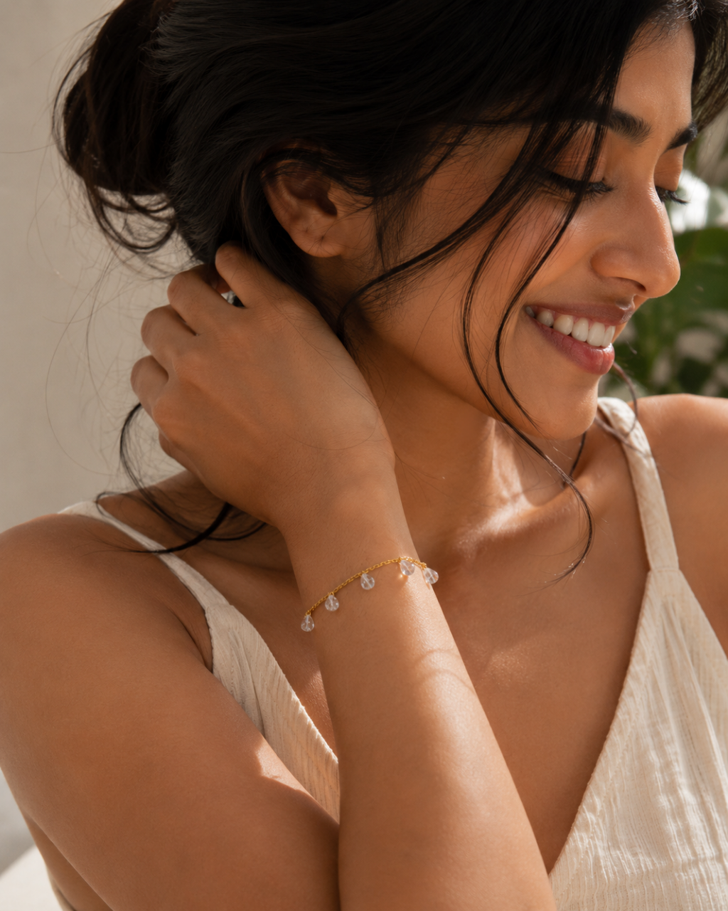 Gold Stainless Steel Cascade Bracelet For Women