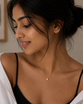 Gold Steel 18K Plated Zircon Pendant Necklace For Women