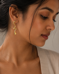 Gold Steel 18K Plated Ripple Flow Earrings For Women