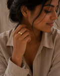 Gold 18K Plated Steel Open Sculpt Flow Ring For Women