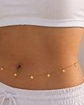 Gold 18K Plated Steel Linear Waist Chain For Women