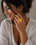 Gold 18K Plated Steel Layered Silhouette Ring For Women