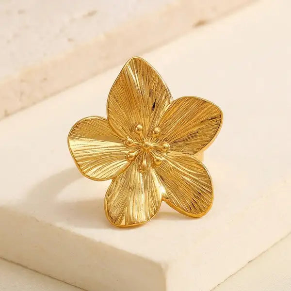 Gold 18K Plated Steel Layered Silhouette Ring For Women